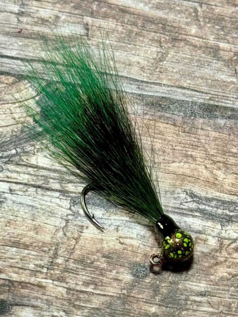 Chartreuse & White Marabou Jigs — 5-Pack, 1/16 oz